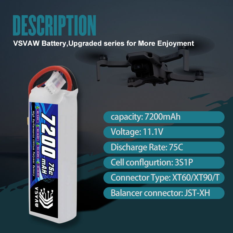 VSVAW 3S Lipo Battery 11.1V 72 - مراجعة Rc Hobby Truck وسعره