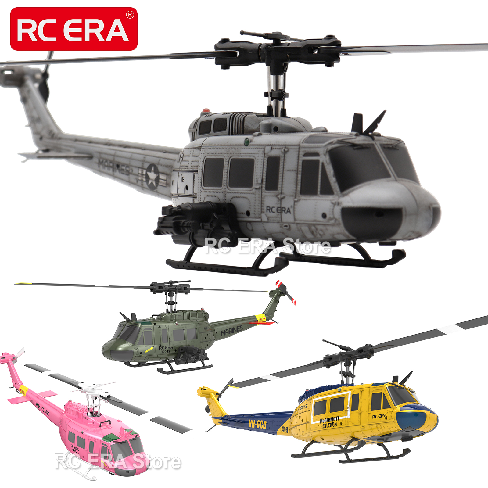 RC ERA C032 UH1 Huey Weathered - مراجعة Rc Helicopter Hobby Grade وسعره