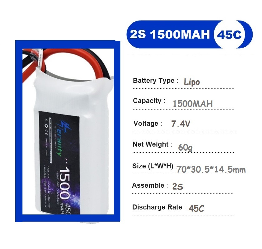 2PCS 7.4V Lipo 2S Battery 1500 - مراجعة Rc Hobby Helicopter وسعره