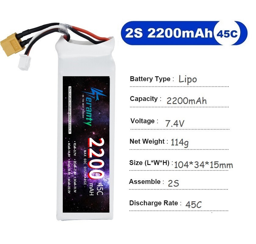 2PCS 7.4V Lipo 2S Battery 1500 - مراجعة Rc Hobby Helicopter وسعره