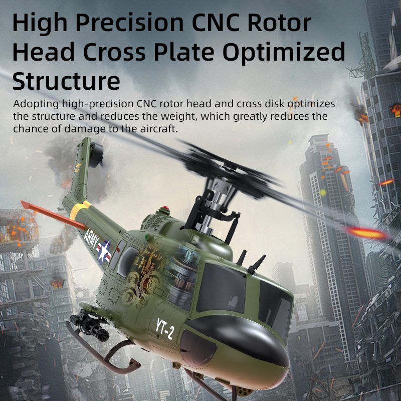 Yuxiang F07v Huey Uh1d Realist - مراجعة Rc Helicopter Hobby Grade وسعره