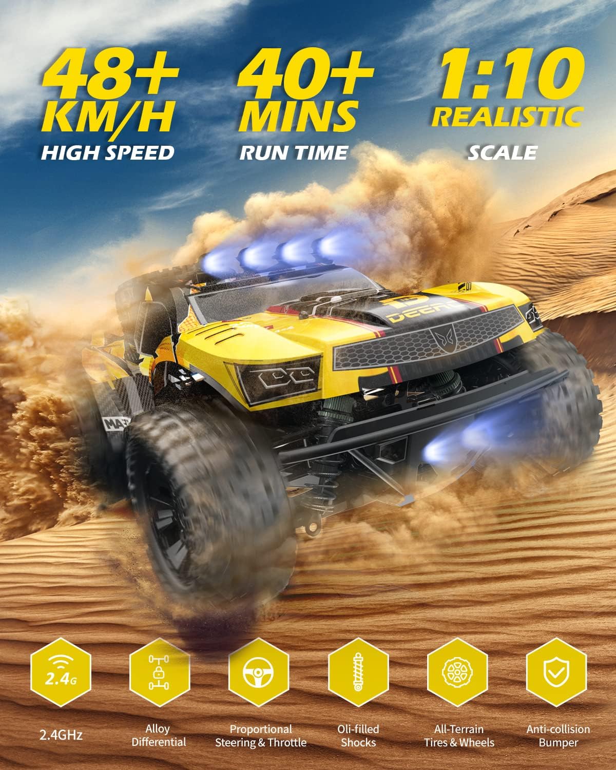 DEERC 9201E 1:10 Large Remote  - مراجعة Rc Hobby Light وسعره