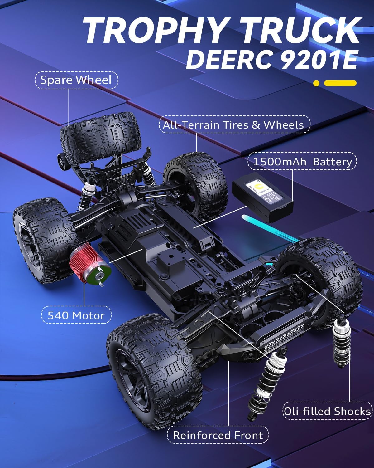 DEERC 9201E 1:10 Large Remote  - مراجعة Rc Hobby Light وسعره